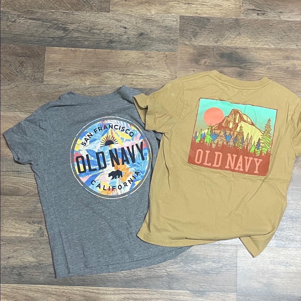 Old Navy Kids Graphic Tees - Gray and Tan
